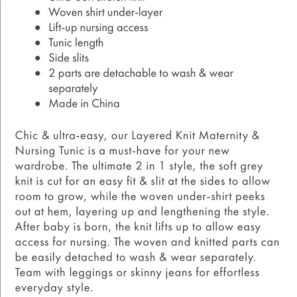 Seraphine Layered Knit Maternity & Nursing  size 4 maternity nursing nwt - Picture 5 of 12